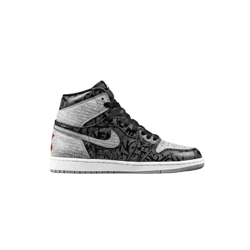 High-Top Graffiti Street Sneaker  Grey Black (Replica)